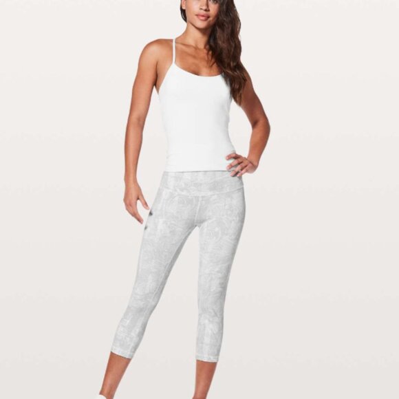 Lululemon Wunder Under Crop (Hi-Rise) 21" Eternal Wave White Leggings - Picture 2 of 10